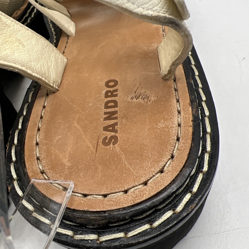 SANDRO Sandals Womens‎ 40 US 8.5 Stud Lizard Leather Gladiator RockChic - Picture 9 of 16